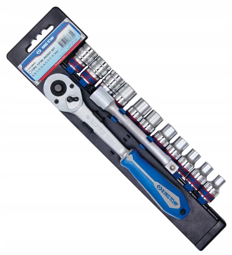 Doppeldopsen Set 1/2" 8-19mm met Ratel & Verlengstuk von King Tony – Produktbild