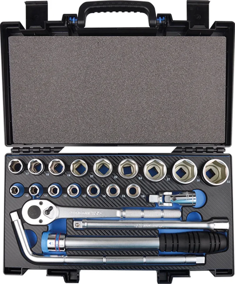 Doppenset 1/2" 6 Kant Metrisch & Accessoires, 21 delig-4321MRE-King Tony van King Tony, Zwart, Zilver – productafbeelding