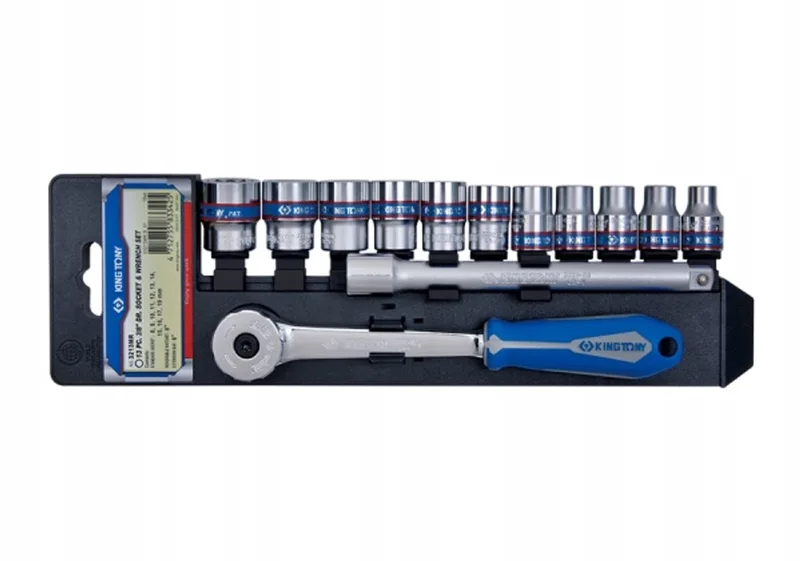 Dopslagdoppen Set 3/8" 12-kant 13 Delig met Ratel von King Tony – Produktbild