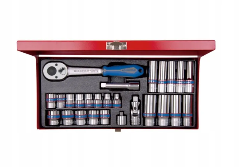 Dopslagsleutel Set 3/8" 27 Delig 6-Kant 7-19mm met Ratel de King Tony – image du produit