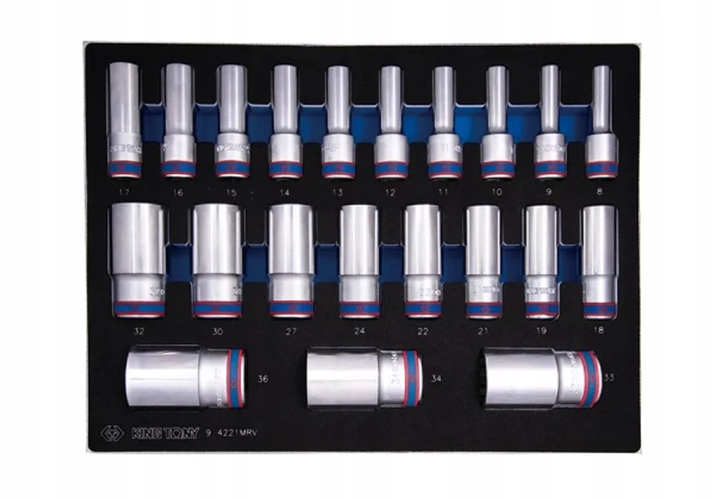 Dopsleutelset 1/2" 21-delig, 12-hoek, 8-36mm von King Tony – Produktbild