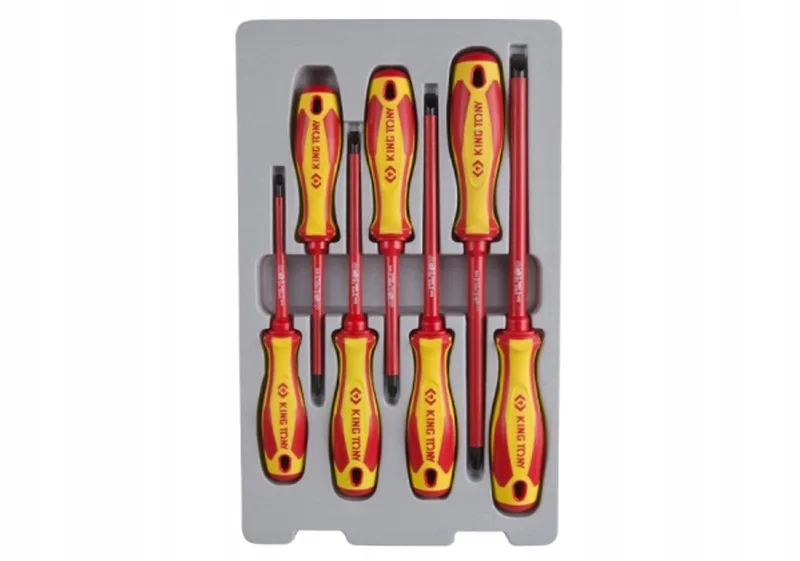 geïsoleerde schroevendraaierset 7-delig - Phillips & plat by King Tony, Yellow – product image