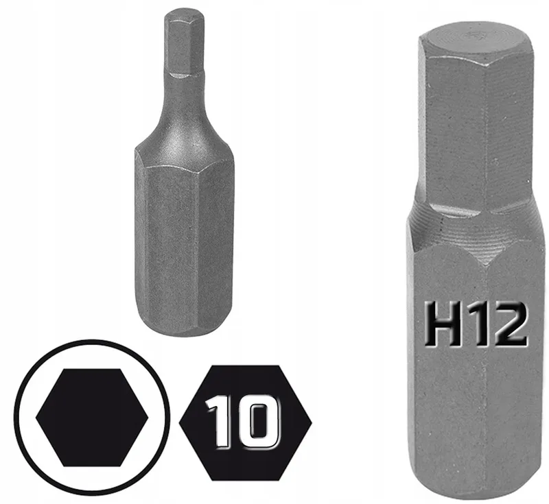 Inbus Bit H12 x 36 mm, 10 mm Aansluiting, Kort von King Tony – Produktbild