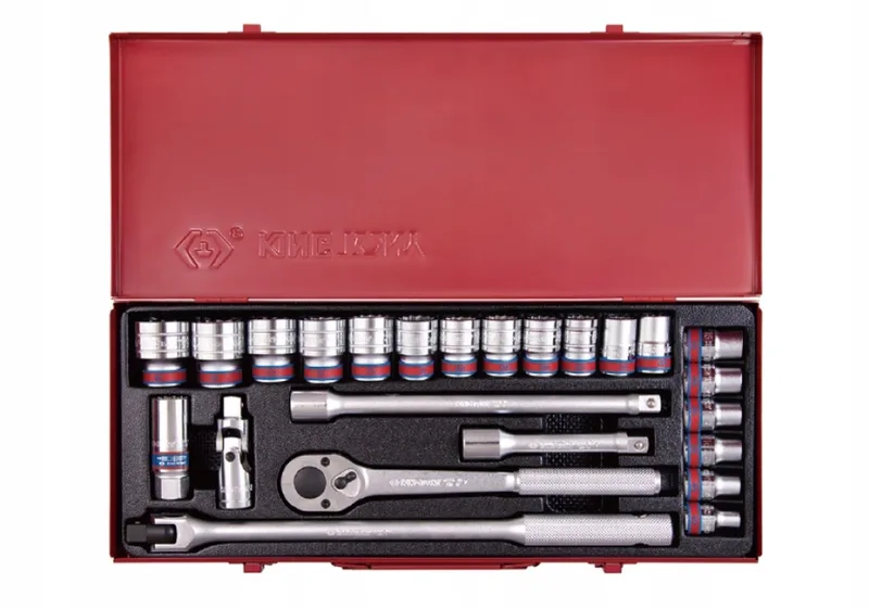 King Tony 1/2" 24-delige dopsleutelset met tarief en toebehoren by King Tony, Red – product image