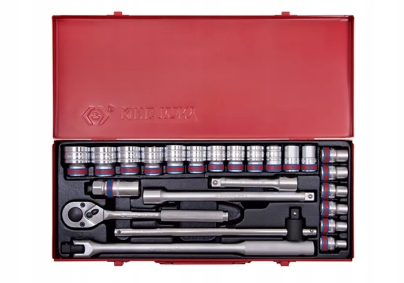 King Tony 1/2" 24-delige metrische doppenset met toebehoren by King Tony, Red – product image