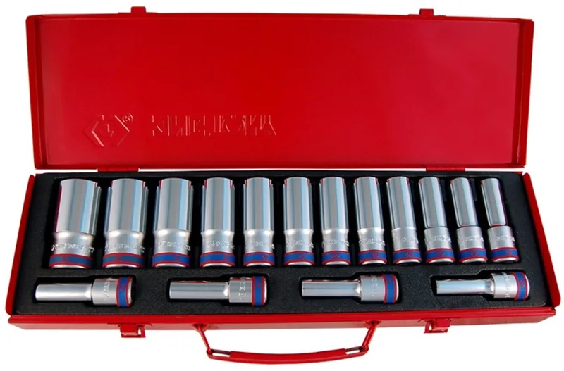King Tony 1/2" lange doppenset 16-delig 10-32 mm 12-zijdig van King Tony – productafbeelding