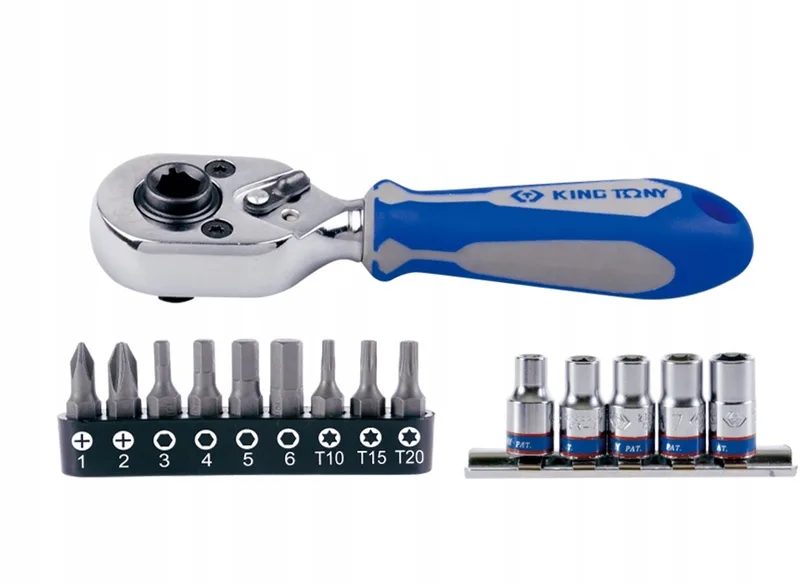 King Tony 1/4" Doppendoos Set met Ratel & Bits, 15 Delen by King Tony – product image