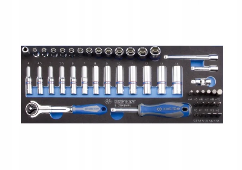 King Tony 1/4" doppenset 48-delig met bits en accessoires fra King Tony – produktbillede