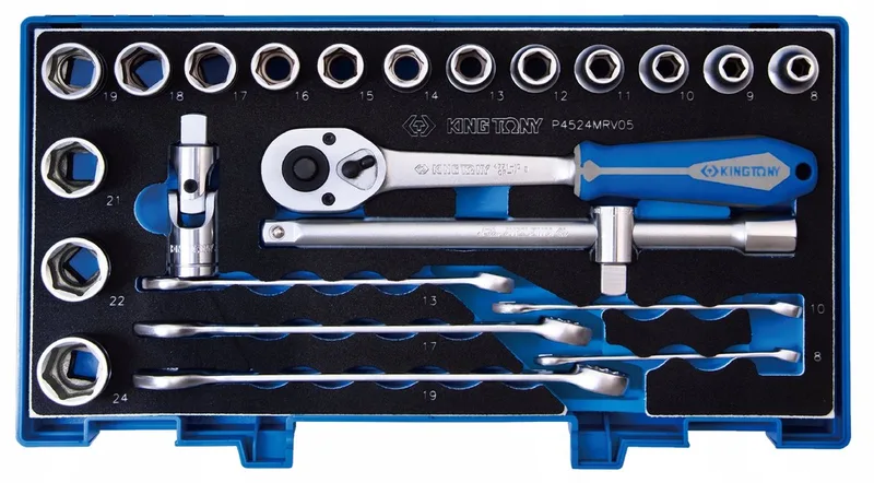 King Tony 24-delige Doppenset 1/2" & Ringsteeksleutels 8-27mm by King Tony, Silver – product image