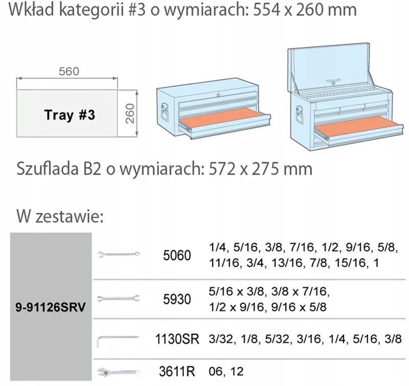 King Tony 26-delige Zoll Gereedschapset met EVA Schuim Inlay de King Tony – image du produit