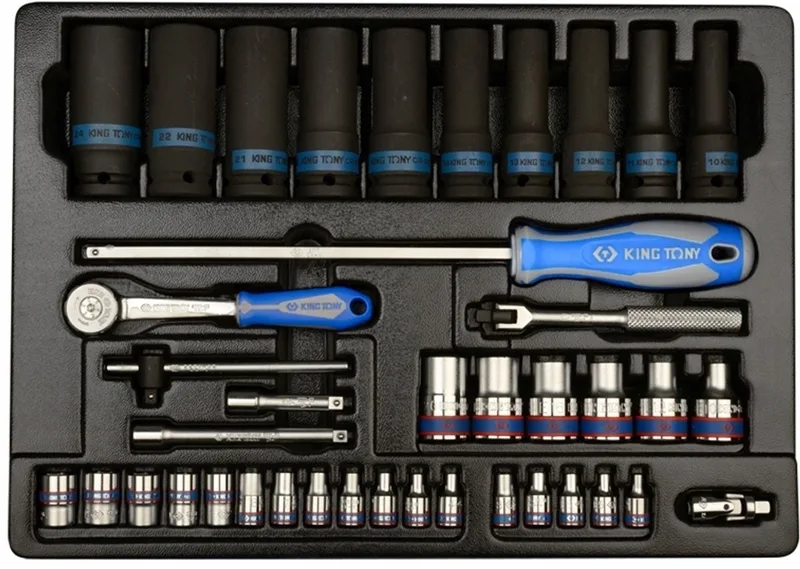 King Tony 40-delige doppenset 1/4" & 1/2" - maten 4-13 mm, E4-E20 von King Tony – Produktbild