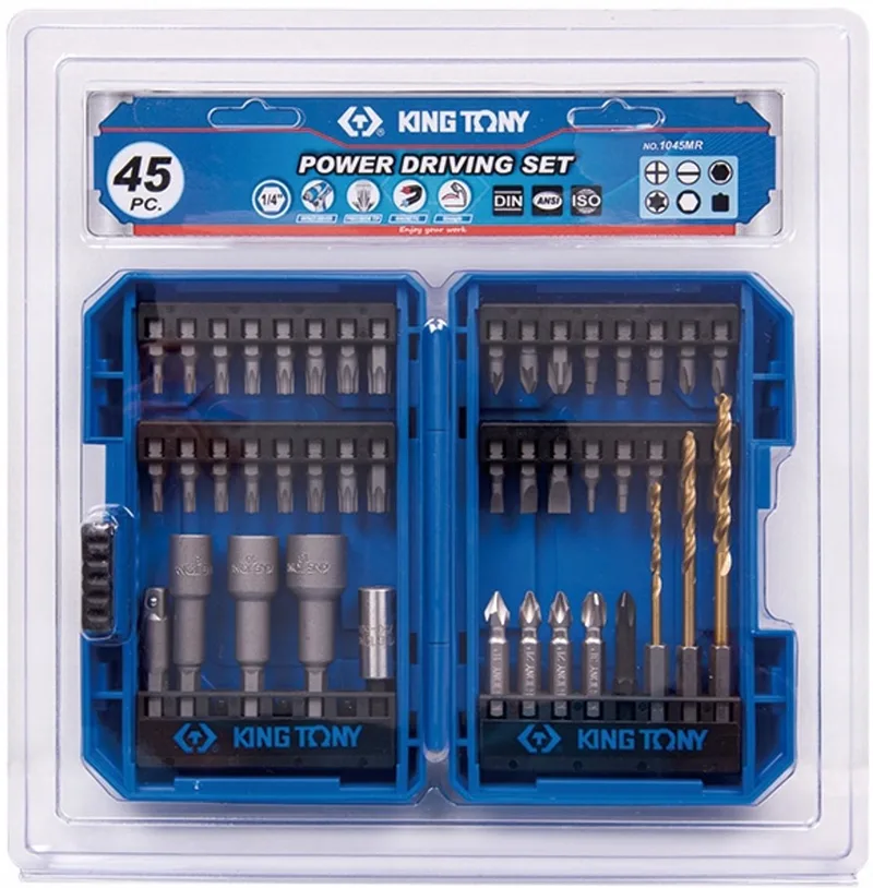 King Tony 45-delige bitset 1/4" - Diverse bits en doppen by King Tony – product image