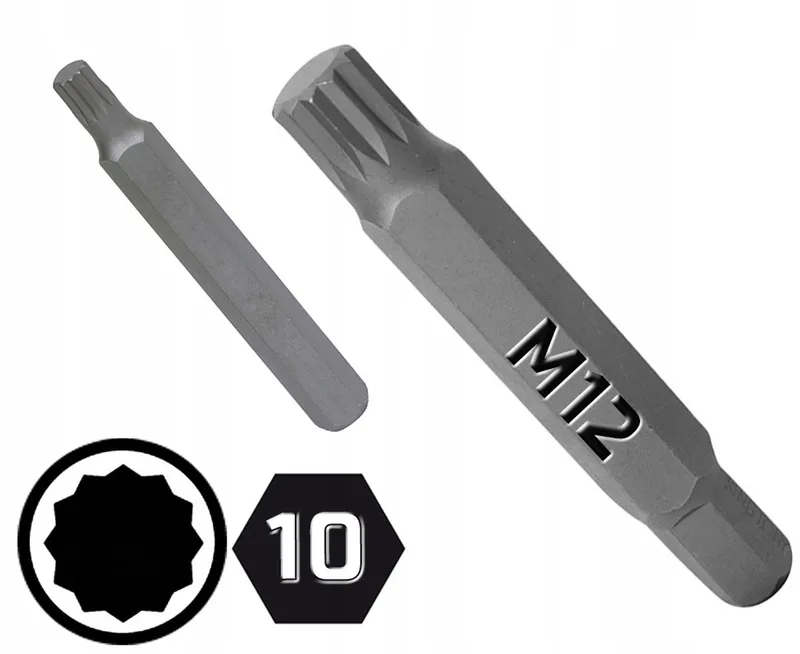 lange spline-bit M12 x 80 mm, 10 mm zeskantige dop de King Tony – image du produit