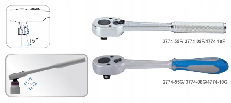 Ratel 1/2" 32 tanden 250 mm rubberen handvat by King Tony – product image