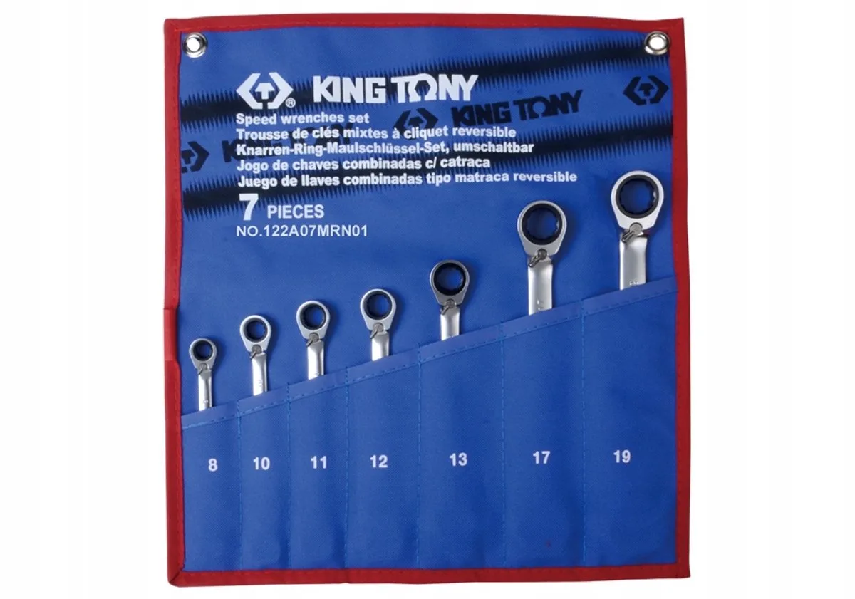 Ringsleutelset met Ratel 7-delig 8-19 mm van King Tony – productafbeelding