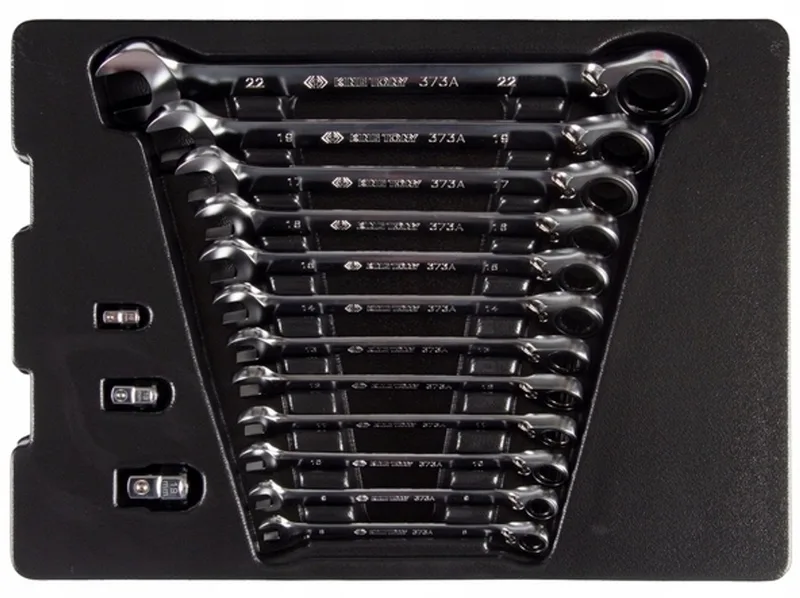Ringsleutelset met Ratel 8-22mm, 15 Delig, met Adapters de King Tony – image du produit