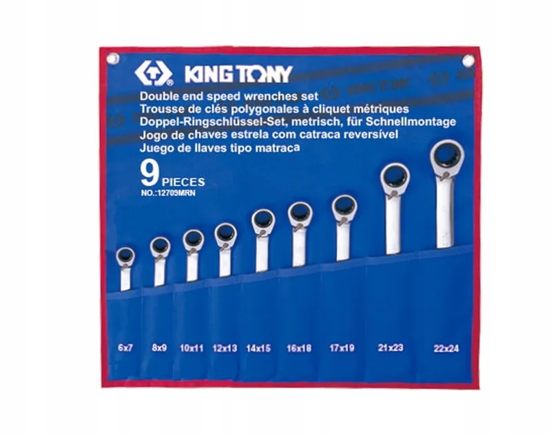 Ringsleutelset met Ratel, 9-delig, 6-24mm de King Tony – image du produit
