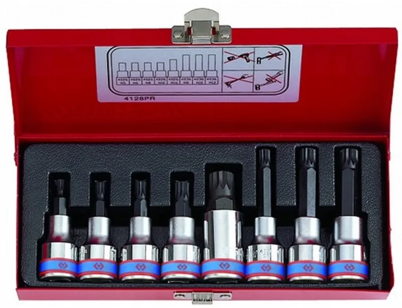 Spline Bit Dop Dop Set 1/2" M5-M16 Metaal 8 Delig von King Tony – Produktbild
