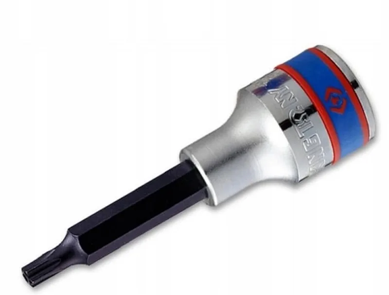 Torx Bit Dop 1/2" T30 met Gat 80mm by King Tony, Silver – product image