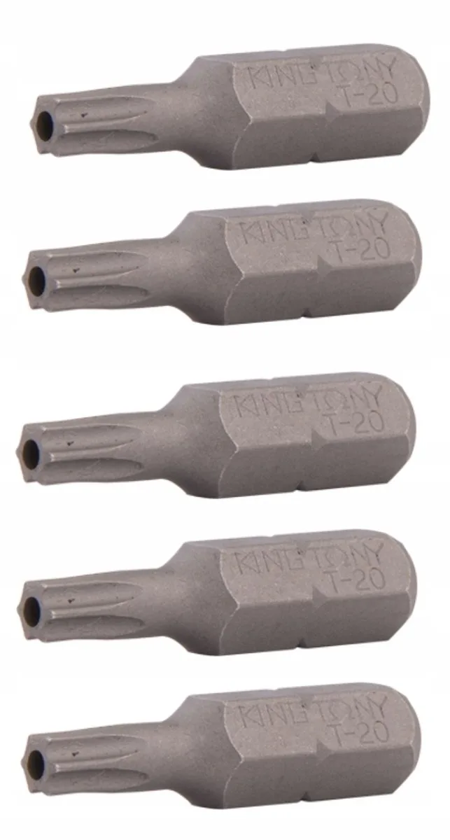 Torx Bit T30H met Gat 1/4" 6,4mm - 5 Stuks by King Tony – product image