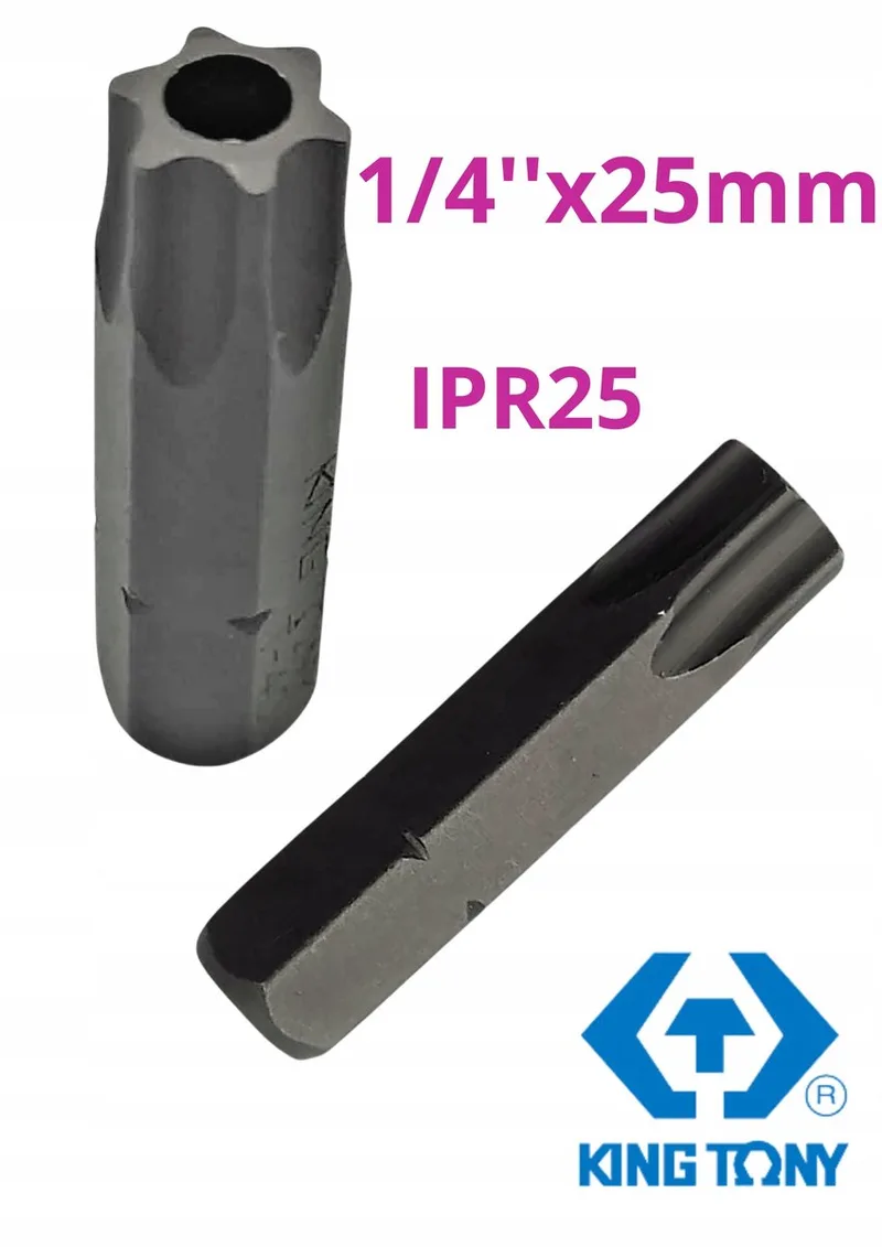 Torx Plus Bit 1/4" 25mm IPR25 5-armig met Beveiliging von King Tony, Grau – Produktbild