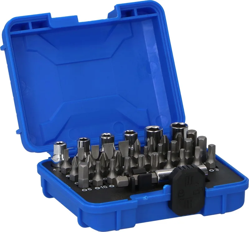Bitset 37 Stuks - Doppenset voor Ratelschroevendraaier - Incl. Opbergbox von Kinzo, Blau – Produktbild