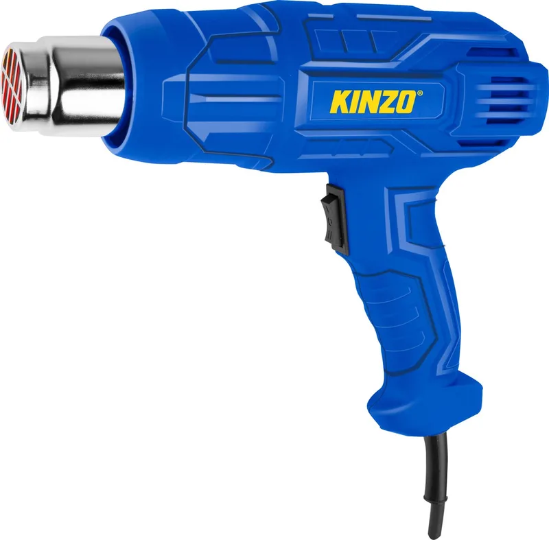 Heteluchtpistool - 230V - Blauw - 350 tot 600 graden - 2 Warmtestanden - Verfbrander von Kinzo – Produktbild
