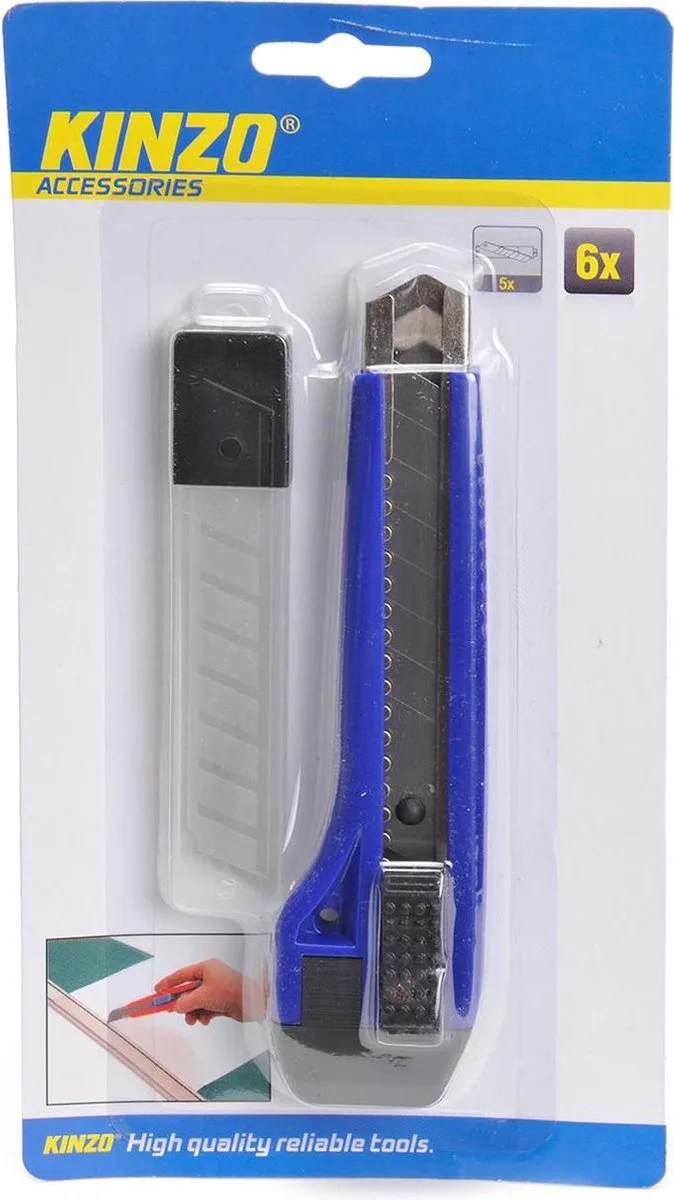 Hobbymes met Reservebladen - Inclusief Vervangende Messen - Geschikt voor Precisiesnedes - Handige Grip voor Veilig Gebruik - 22,9 x 3 cm - Blauw, Geel, Rood en von Kinzo, Grün – Produktbild
