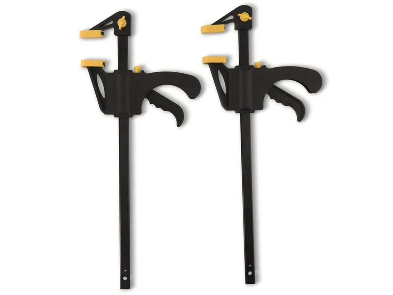 Lijmklemmen – Set 2 Stuks – Kunststof Veerklemmen – Zwart/Geel – 30 x 21 x 47,5 cm van Kinzo, Zwart – productafbeelding