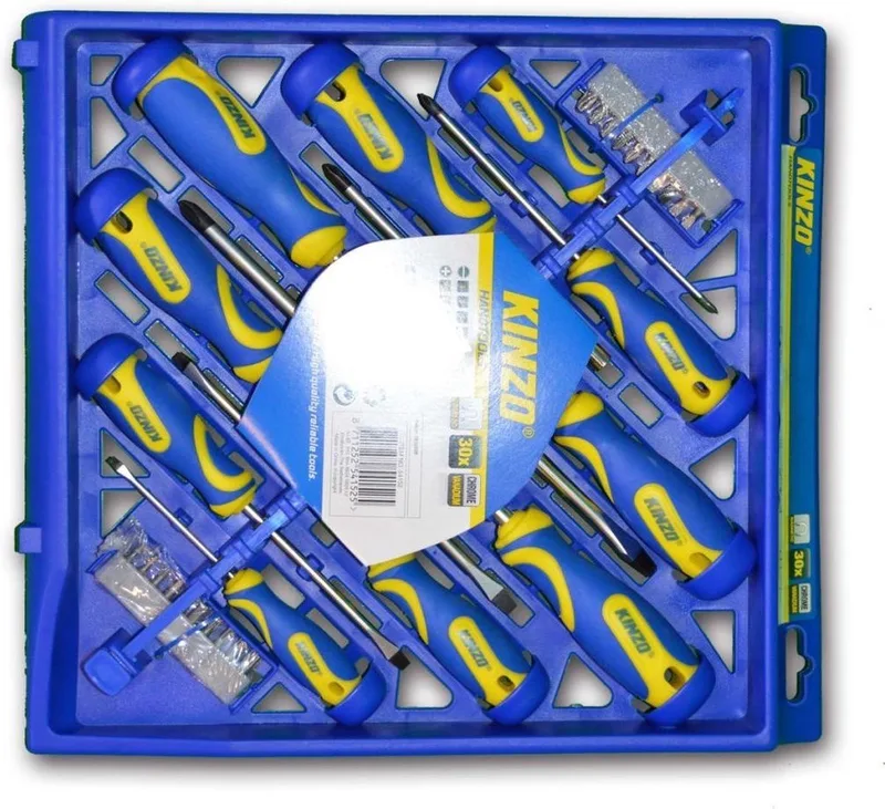 schroevendraaier set (30 stuks) van Kinzo, Blauw – productafbeelding