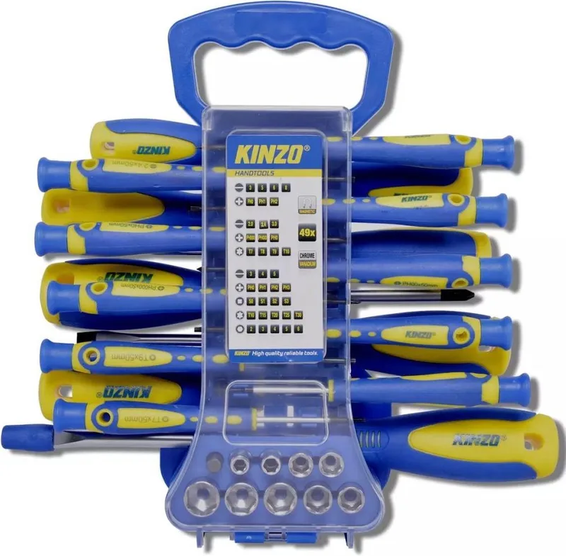 Schroevendraaier set 49 van Kinzo, Blauw – productafbeelding