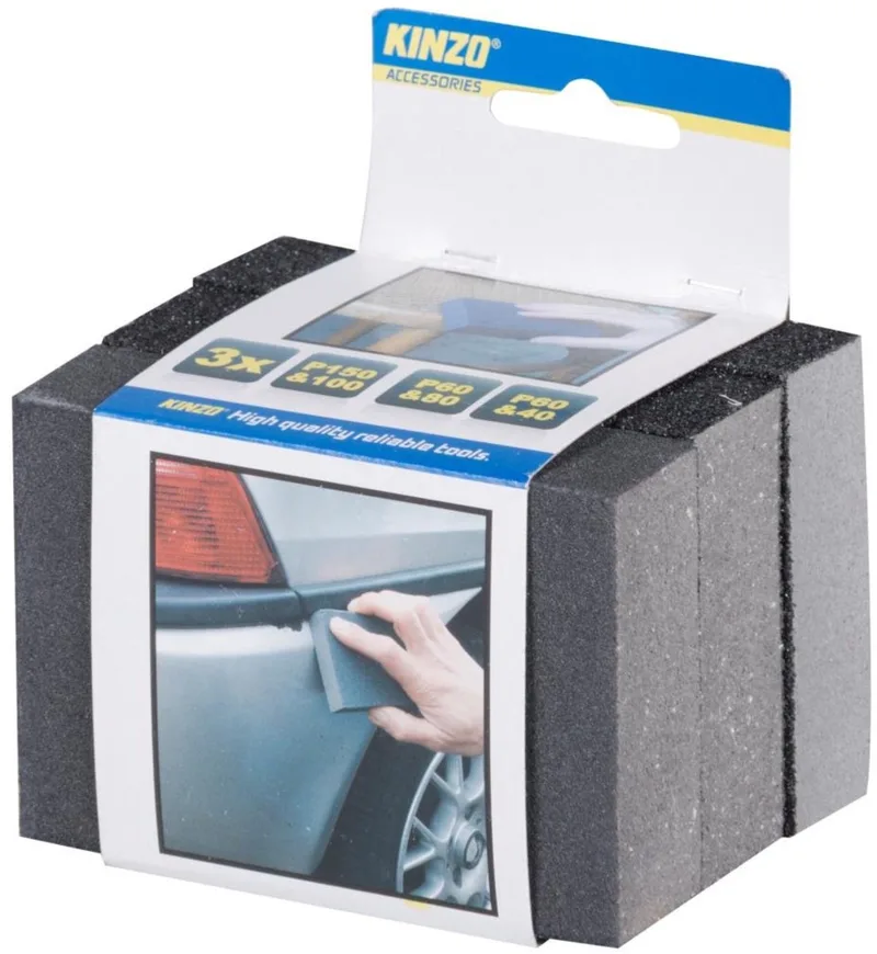 Schuurpapier blokken - 3x stuks - verschillende korrels by Kinzo – product image