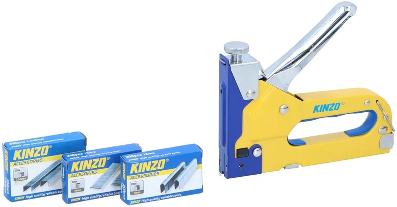 tacker - 3-weg - 4-14mm - met nieten, krammen en spijkers van Kinzo – productafbeelding