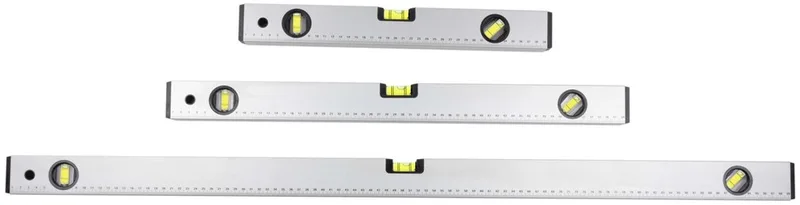 Waterpassen - Waterpas Set 40/60/100 CM - 0°/ 45°/ 90° - Aluminium by Kinzo, Grey – product image