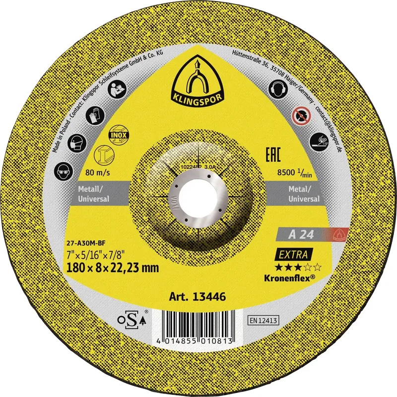A 24 EX 13446 Schruppscheibe gekröpft 180 mm 10 St. Metall de Klingspor – image du produit 1 sur 2