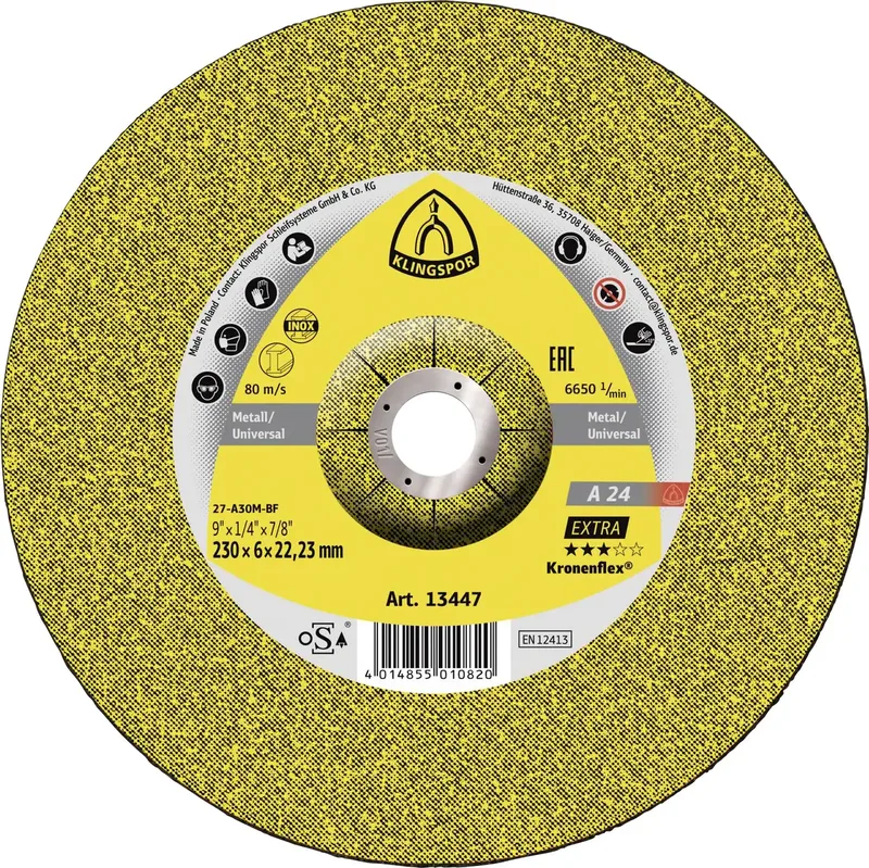 A 24 EX 13447 Schruppscheibe gekröpft 230 mm 10 St. Metall de Klingspor – image du produit 1 sur 2