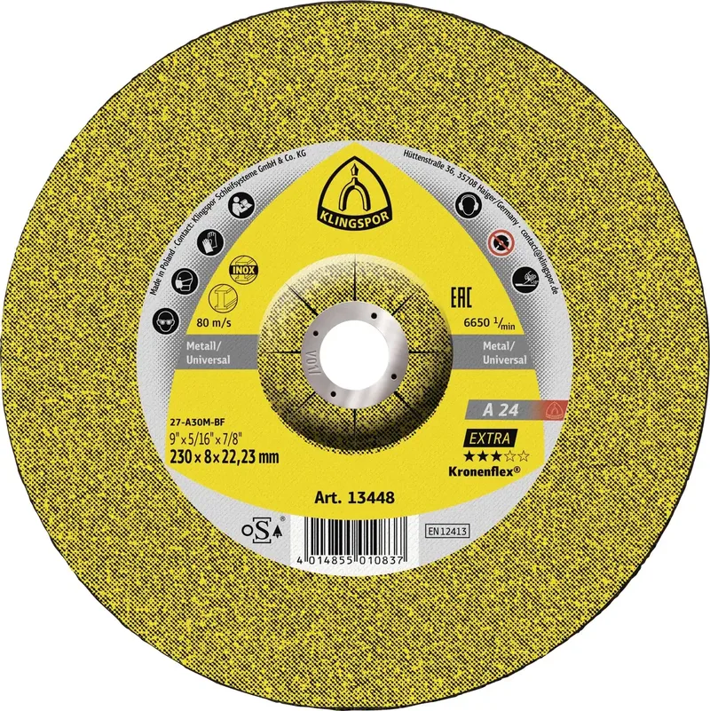 A 24 EX 13448 Schruppscheibe gekröpft 230 mm 10 St. Metall de Klingspor – image du produit 1 sur 2