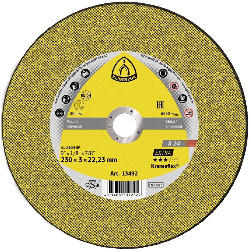 A 24 Extra 13492 Disque à tronçonner 230 mm 25 pc(s) métal de Klingspor – image du produit