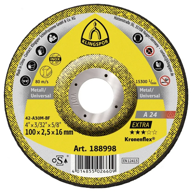 A 24 Extra 188998 Trennscheibe gekröpft 100 mm 25 St. Metall fra Klingspor – produktbillede