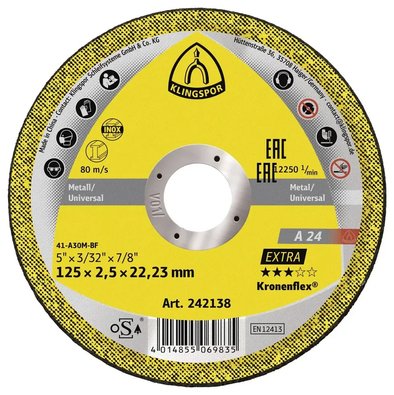 A 24 Extra 242138 Disque à tronçonner 125 mm 25 pc(s) métal de Klingspor – image du produit