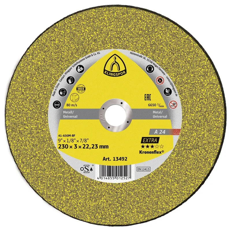 A 24 Extra 286456 Trennscheibe gerade 230 mm 25 St. Metall von Klingspor – Produktbild