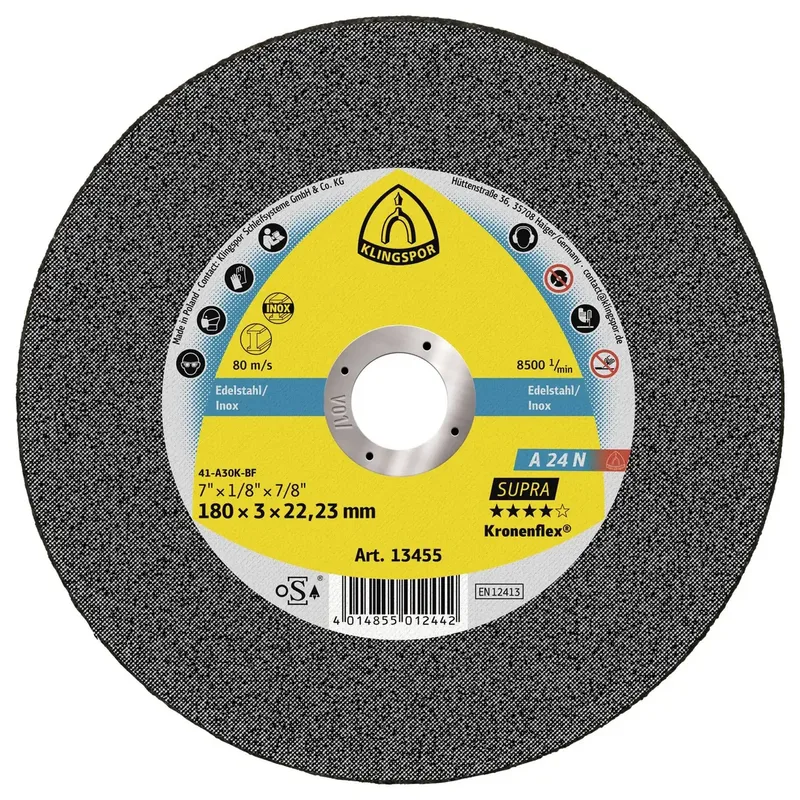 A 24 N Supra 13455 Trennscheibe gerade 180 mm 25 St. Edelstahl von Klingspor – Produktbild