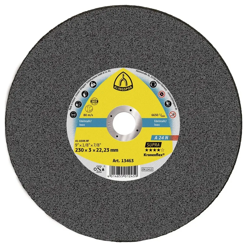 A 24 N Supra 13463 Trennscheibe gerade 230 mm 25 St. Edelstahl von Klingspor – Produktbild
