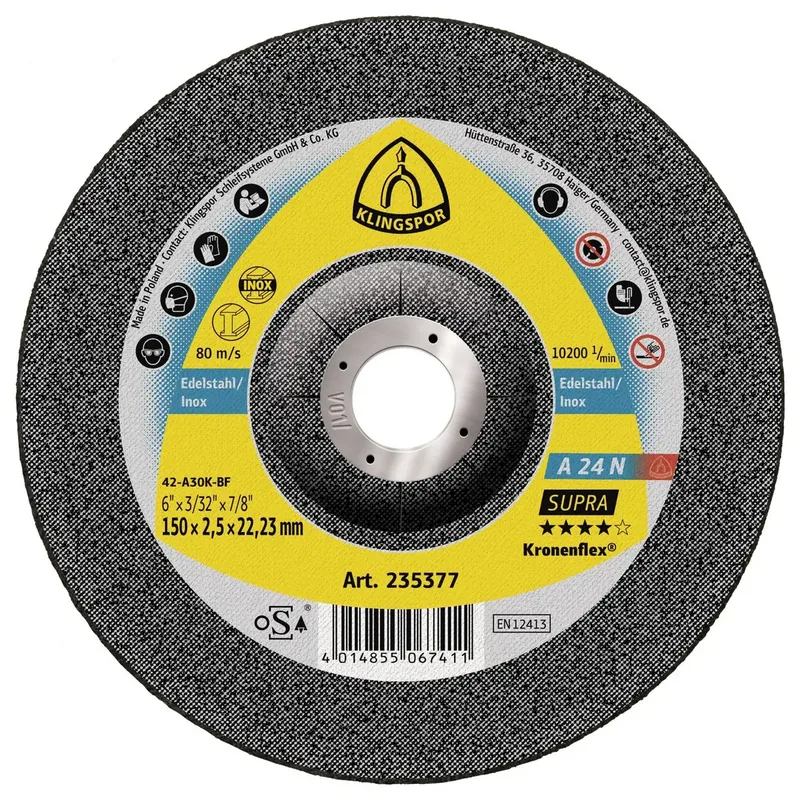A 24 N Supra 235377 Trennscheibe gekröpft 150 mm 25 St. Edelstahl von Klingspor – Produktbild
