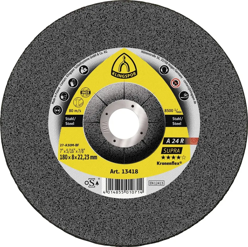 A 24 R 13418 Skrubbskiva bockad 180 mm 22.23 mm 10 st från Klingspor – produktbild