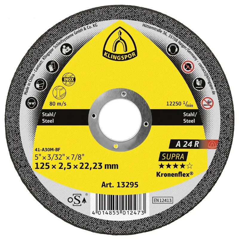 A 24 R Supra 13295 Disque à tronçonner 125 mm 25 pc(s) acier de Klingspor – image du produit
