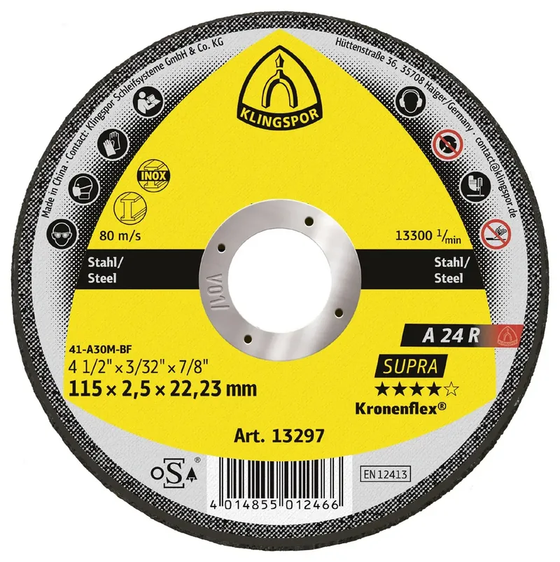 A 24 R Supra 13297 Trennscheibe gerade 115 mm 25 St. Stahl van Klingspor – productafbeelding