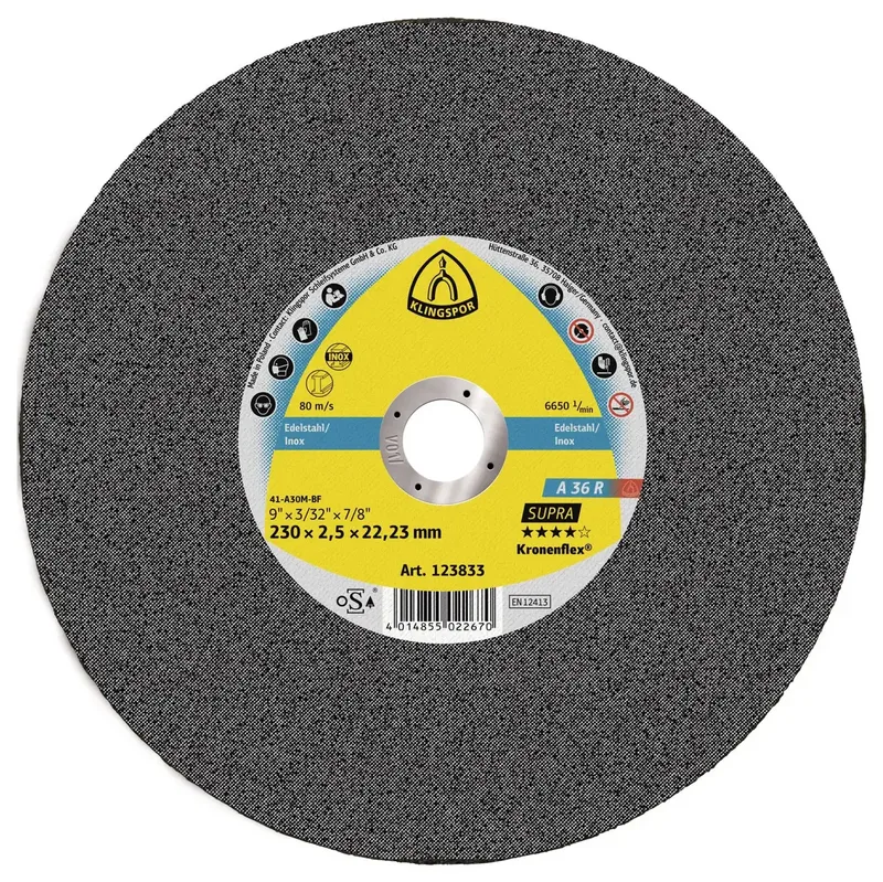 A 36 R Supra 123833 Trennscheibe gerade 230 mm 25 St. Edelstahl von Klingspor – Produktbild