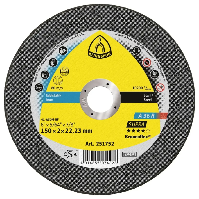 A 36 R Supra 126849 Trennscheibe gerade 125 mm 25 St. Edelstahl von Klingspor – Produktbild
