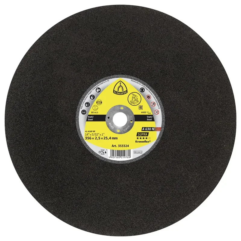 A 630 N Supra 353324 Trennscheibe gerade 356 mm 10 St. Stahl von Klingspor – Produktbild